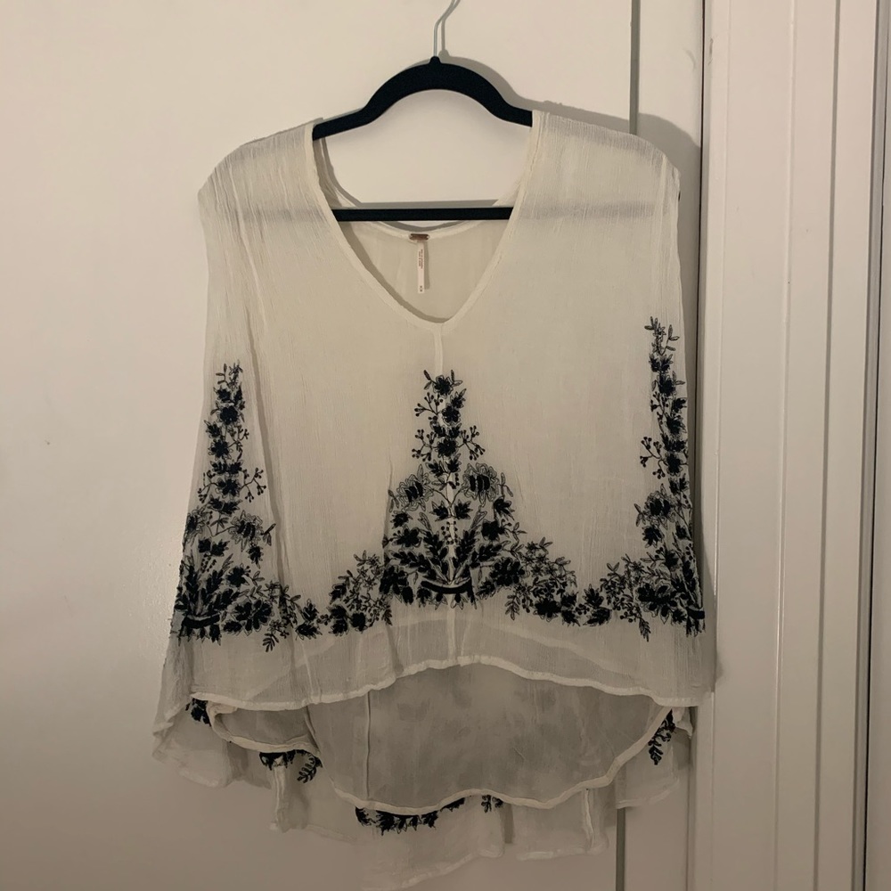 Sheer White Free People Top